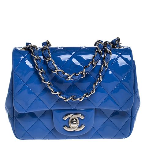 chanel patent leather bag blue|chanel patent leather handbags.